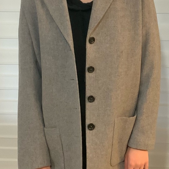 OLSEN Collection Ladies Virgin Wool and Cashmere Grey Coat US Size 6 - Picture 4 of 8